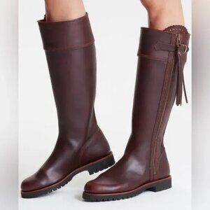 NEW Penelope Chilvers Tassel Boots Womens 10.5 Brown Knee High Equestrian Riding